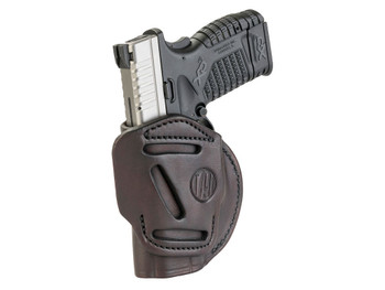 1791 Gunleather 4WH4SBRR 4-Way IWB/OWB Size 04 Signature Brown Leather Belt Clip Compatible w/Glock 26/S&W M&P Shield/Springfield XD/XDS Right Hand