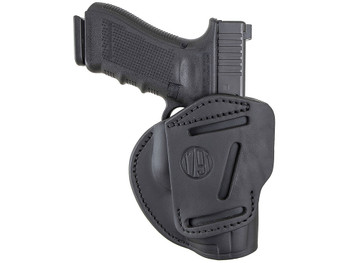 1791 Gunleather 3WH5SBLA 3-Way IWB/OWB Size 05 Stealth Black Leather Belt Loop Compatible w/ Glock 17 Compatible w/ Springfield XD Compatible w/ S&W M&P Compatible w/ HK VP9 Ambidextrous Hand