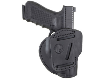 1791 Gunleather 3WH5SBLA 3-Way IWB/OWB Size 05 Stealth Black Leather Belt Loop Compatible w/ Glock 17 Compatible w/ Springfield XD Compatible w/ S&W M&P Compatible w/ HK VP9 Ambidextrous Hand