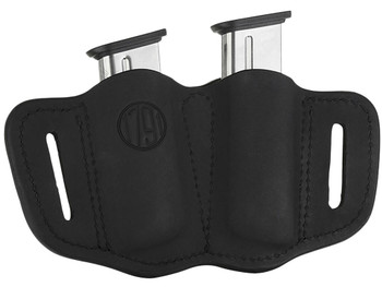 1791 Gunleather MAG21SBLA MAG2.1 Double Mag Holster Stealth Black Leather Belt Slide Belts 1.50" Wide Compatible w/ Single Stack Ambidextrous