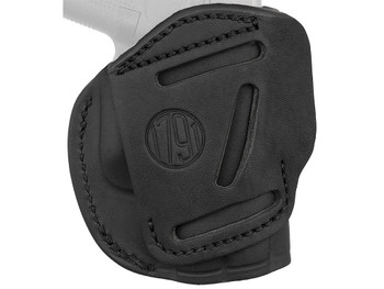 1791 Gunleather 4WH2SBLL 4-Way IWB/OWB Size 02 Stealth Black Leather Belt Clip Compatible w/Ruger LCP/S&W Bodyguard/Glock 42/43/43X Left Hand