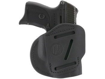 1791 Gunleather 4WH4SBLL 4-Way IWB/OWB Size 04 Stealth Black Leather Belt Clip Compatible w/Glock 26/Springfield XD/XDS/S&W M&P Shield Plus Left Hand