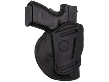 1791 Gunleather 4WH5SBLL 4-Way IWB/OWB 05 Stealth Black Leather Belt Clip Fits S&W M&P/Springfield XD/Glock 17/HK VP9 Left Hand