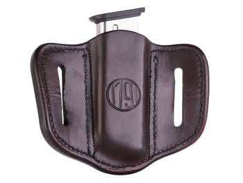 1791 Gunleather MAG11SBRA MAG1.1 Single Mag Holster Signature Brown Leather Belt Slide Compatible w/ Single Stack Ambidextrous
