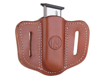 1791 Gunleather MAG11CBRA MAG1.1 Single Mag Holster Classic Brown Leather Belt Slide Compatible w/ Single Stack Ambidextrous