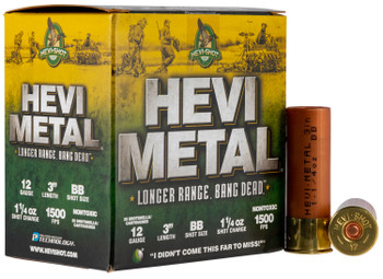 HEVIMetal HS38088 HEVIMetal Longer Range 12 Gauge 3 1 14 oz BB Shot 25 Per Box 10 UPC: 816383002827