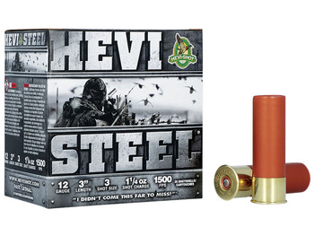 HEVI-Shot HS60003 HEVI-Steel 12Gauge 3" 1 1/4oz 3Shot 25 Per Box/10 Case