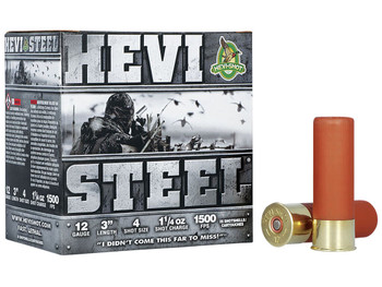HEVI-Shot HS60004 HEVI-Steel 12Gauge 3" 1 1/4oz 4Shot 25 Per Box/10 Case