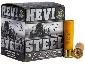 HEVI-Shot HS62003 HEVI-Steel 20Gauge 3" 7/8oz 3Shot 25 Per Box/10 Case