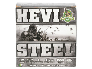 HEVI-Shot HS65001 HEVI-Steel 12Gauge 3.50" 1 3/8oz 1Shot 25 Per Box/10 Case