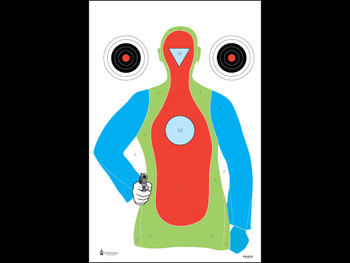 Action Target PRB21E100 Qualification High Visibility Fluorescent Silhouette Paper Hanging 23" x 35" Multi-Color 100 Per Box