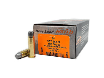 HSM 35718N Bear Load 357 Mag 180 gr Lead Round Nose Flat Point 50 Per Box/10 Case