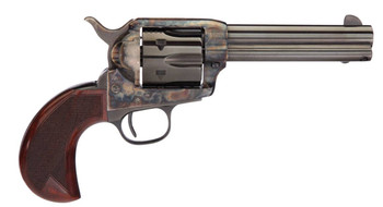 Taylors  Company 555153 1873 Cattleman 357 Mag Caliber with 4.75 Blued Finish Barrel 6rd Capacity Blued Finish Cylinder Color Case Hardened Finish Steel Frame  Checkered Birdshead Walnut Grip UPC: 839665000229