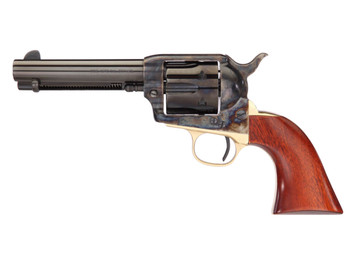 Taylors & Company 450DE 1873 Ranch Hand Deluxe 45 Colt (LC) 6rd 4.75" Blued Cylinder & Barrel Color Case Hardened Steel Frame Walnut Navy Size Grip (Taylor Tuned)