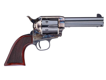 Taylors & Company 556204DE Short Stroke Smoke Wagon 357 Mag 6rd 4.75" Blued Cylinder & Barrel Color Case Hardened Steel Frame Checkered Walnut Navy Size Grip (Taylor Tuned)