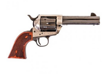 Cimarron PP410LSFW Frontier PreWar 18961940 45 Colt LC Caliber with 4.75 Blued Finish Barrel 6rd Capacity Blued Finish Cylinder Old Silver Engraved Finish Steel Frame  Checkered Walnut Grip UPC: 844234129515