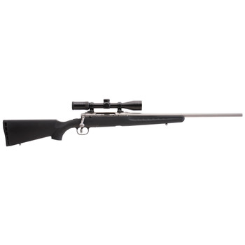 Savage Arms 57286 Axis XP 223 Rem 41 22 Matte Stainless BarrelRec Black Synthetic Stock Includes Weaver 39x40mm Scope UPC: 011356572868