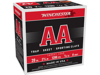 Winchester Ammo AA208 AA 20Gauge 2.75" 7/8oz 8Shot 25 Per Box/10 Case