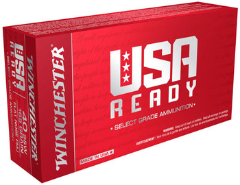 Winchester USA Ready Standard Velocity Centerfire Ammunition, 40 Smith & Wesson, Full Metal Jacketed, 165 Grain - 50 Cartridge Box ( 50 / 1 )
