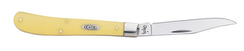 Case 031 S Trapper Slimline 3.25 Folding Clip Point Plain Tumble Polish Chrome Vanadium Steel Blade Yellow Synthetic Handle UPC: 021205000312