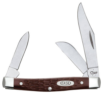 Case 00106 Stockman  Medium 2.421.581.57 Folding ClipSheepsfootPen Plain AsGround TruSharp SS BladeBrown Jigged Synthetic Handle UPC: 021205001067