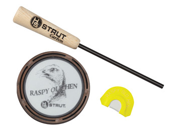 HS Strut 07011 Raspy Old Hen Friction Call Turkey Hen Sounds Attracts Turkeys Glass/Carbon