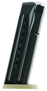Smith  Wesson 3007345 MP  17rd Magazine Fits SW MP 9mm Luger Blued Brown Floor Plate UPC: 022188870527