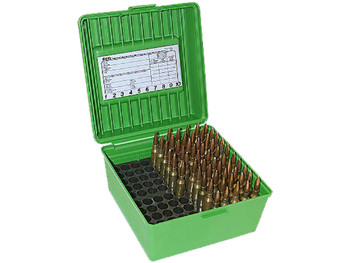 MTM Case-Gard R100MAG10 Deluxe Ammo Box Round Handle Multi Caliber Rifle Green Polypropylene 100rd