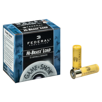 Federal H2044 GameShok High Brass 20 Gauge 2.75 1 oz 1220 fps 4 Shot 25 Bx10 UPC: 029465006495