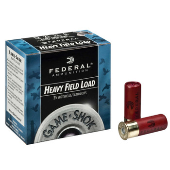 Federal H1254 GameShok Heavy Field 12 Gauge 2.75 1 14 oz 1220 fps 4 Shot 25 Bx10 UPC: 029465022716