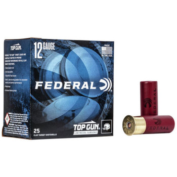 Federal Top Gun 12 Gauge Shotshell Ammunition, 2 3/4 Inch, 900 FPS, 1 1/8 Ounce, #7 1/2 Shot - 25 Cartridge Box ( 25 / 1 )