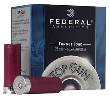Federal Top Gun 12 Gauge Shotshell Ammunition, 2 3/4 Inch, 1200 FPS, 2/3 Ounce, #8 Shot - 25 Cartridge Box ( 25 / 1 )
