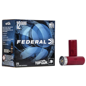 Federal Top Gun 12 Gauge Shotshell Ammunition, 2 3/4 Inch, 1200 FPS, 2/3 Ounce, #8 Shot - 25 Cartridge Box ( 25 / 1 )