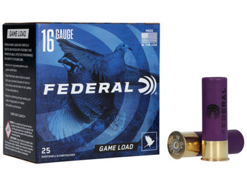 Federal H1608 Game-Shok Upland 16Gauge 2.75" 1oz 8Shot 25 Per Box/10 Case