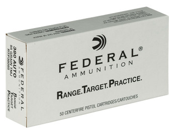 Federal RTP38095 Range  Target  380 ACP 95 gr Full Metal Jacket 50 Per Box 20 UPC: 029465064686