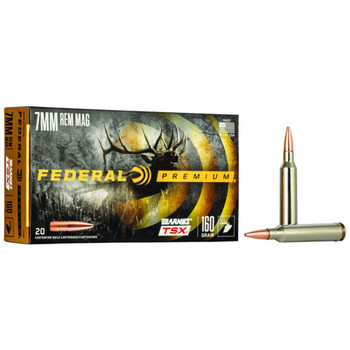 Federal P7RN Premium  7mm Rem Mag 160 gr Barnes TSX 20 Per Box 10 UPC: 029465097165