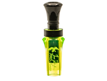 Duck Commander DCPROAC Jase Robertson Pro Series Open Call Double Reed Mallard Hen Sounds Attracts Ducks Chartreuse Acrylic