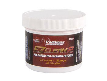 Traditions A1931 EZ Clean 2 Cleaning Patches Multiple .45 .54 Cal 100 Per Jar