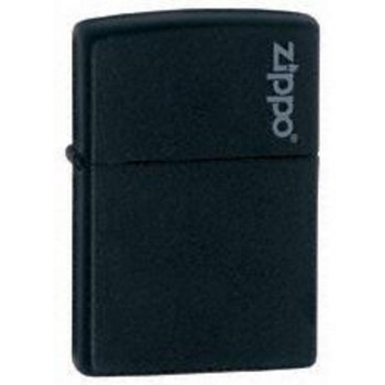 Zippo Matte Black with Logo Lighter UPC: 041689113438