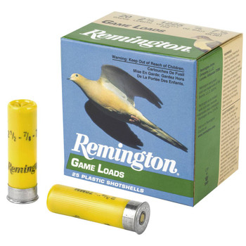 Remington Game Load 20 Gauge Shotshell Ammunition, 2 3/4 Inch, 1225 FPS, 2/3 Ounce, #7 1/2 Shot - 25 Cartridge Box ( 25 / 1 )