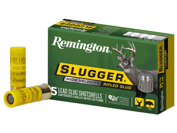 Remington Ammunition 28608 Slugger High Velocity 20 Gauge 2.75" 1/2 oz Rifled Slug Shot 5 Per Box/ 50 Cs