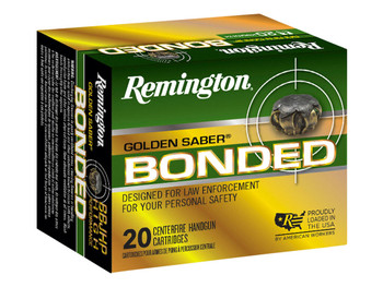 Remington Ammunition 29325 Golden Saber Bonded 45ACP 185gr Bonded Brass Jacketed Hollow Point 20 Per Box/25 Case