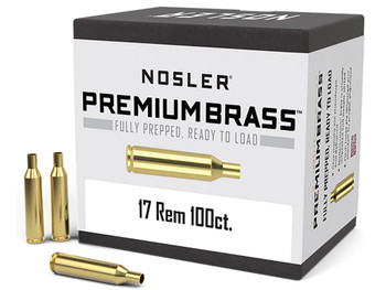 Nosler 10128 Premium Brass Unprimed Cases 17Rem Rifle Brass 100/Box