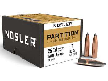 Nosler 35643 Partition 25Cal 120gr Spitzer 50/Box