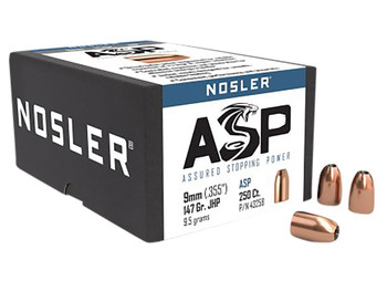 Nosler 43258 Assured Stopping Power 9mm 147gr Jacketed Hollow Point 250/Box