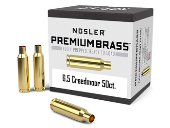 Nosler 44824 Premium Brass Unprimed Cases 6.5Creedmoor Rifle Brass 50/Box