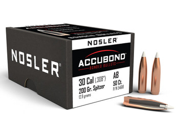 Nosler 54618 AccuBond 30Cal 200gr Spitzer Point 50/Box