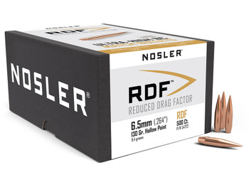 Nosler 54722 RDF Match 6.5Creedmoor 130gr Hollow Point Boat Tail 500/Box
