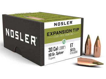 Nosler 59380 E-Tip 30Cal 110gr Spitzer 50/Box