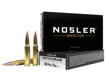 Nosler 60132 Match Grade RDF 308Win 175gr RDF Hollow Point Boat Tail 20 Per Box/10 Case